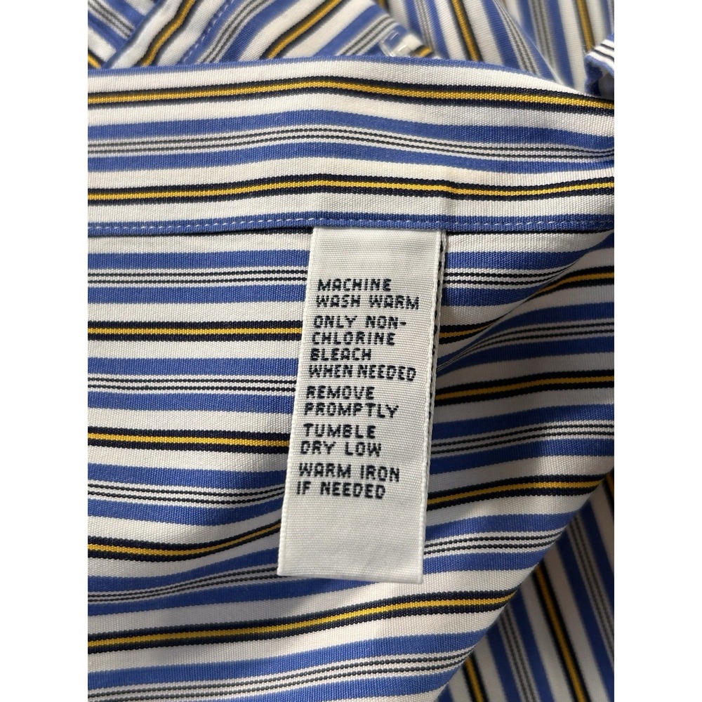 Ralph Lauren Custom Fit Blue Yellow Striped Long Sleeve XXL Preppy Classic - Picture 8 of 12